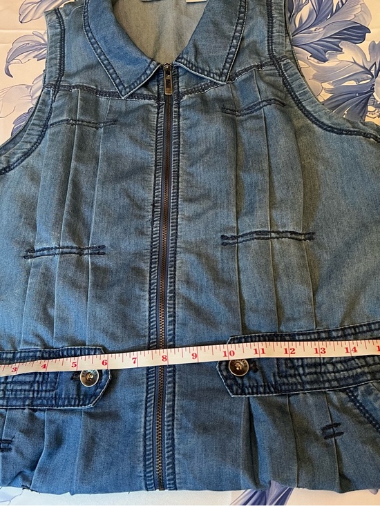 Dkny Sleeveless Denim Zip-Front Midi Dress in Blue - Picture 15 of 15